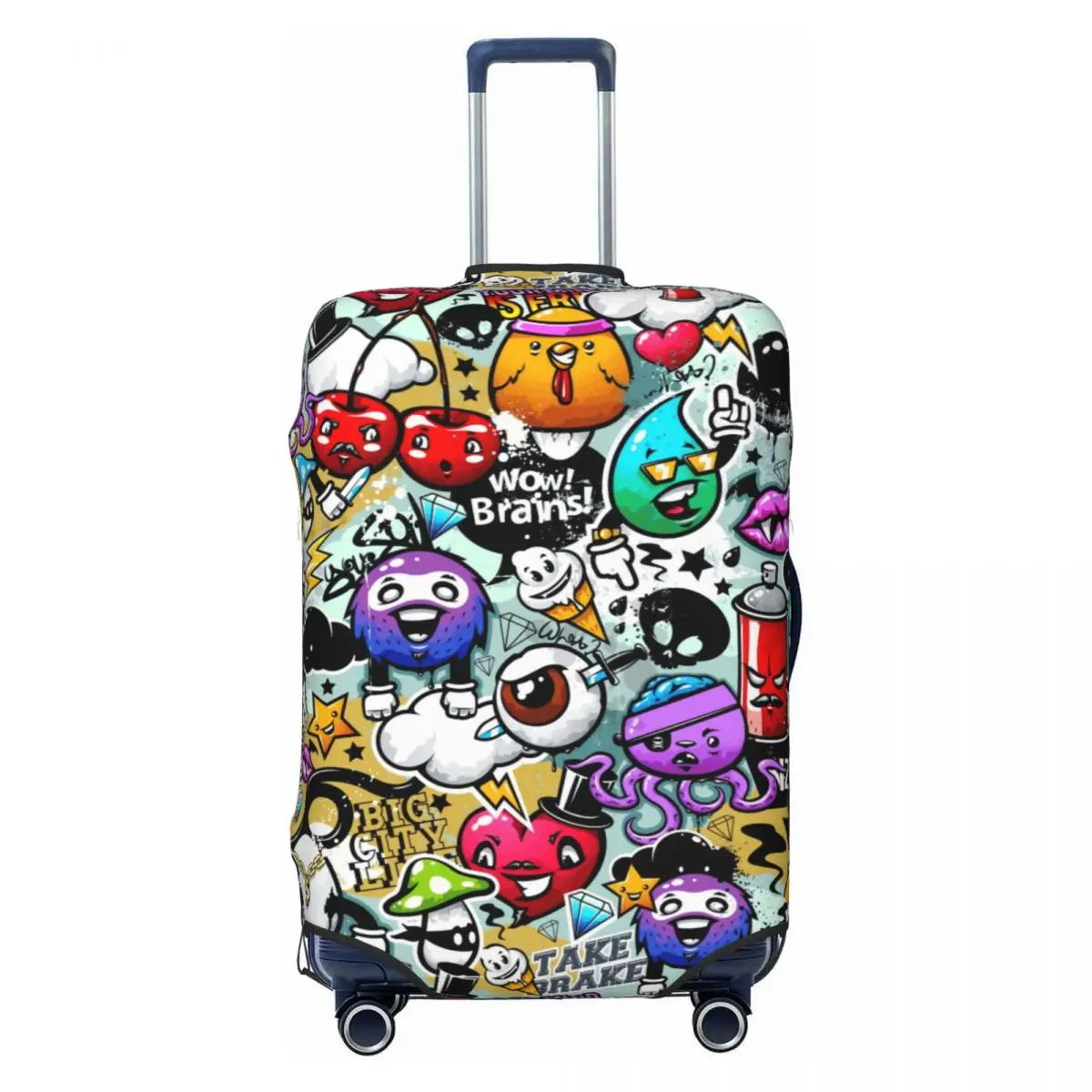

Funny Funny Streetart Graffiti Cartoon Art Luggage Cover Protector Dust Proof Travel Suitcase Covers