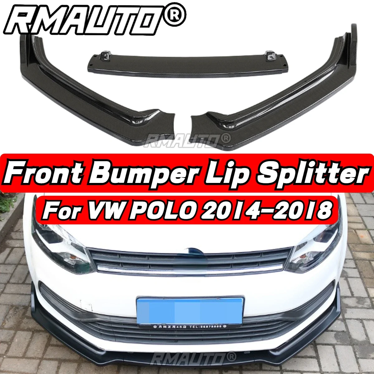 

POLO MK7 Lip Car Front Bumper Splitter Diffuser Rear Spoiler Body Kit For VW POLO MK4 MK5 MK6 MK7 MK8 2009-2023 Car Accessories