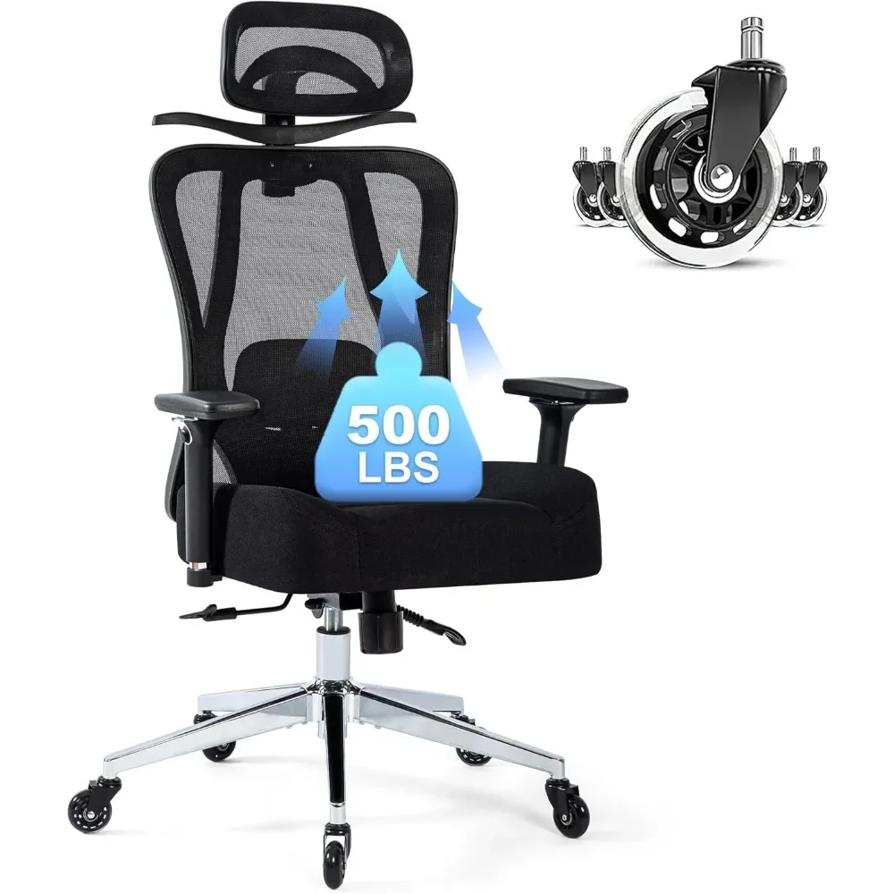 

Office Chair 500lbs Ergonomic Mesh Desk Chair for Heavy People, Heavy Duty Big Size Office Chair with Wide Thick Seat Cushion