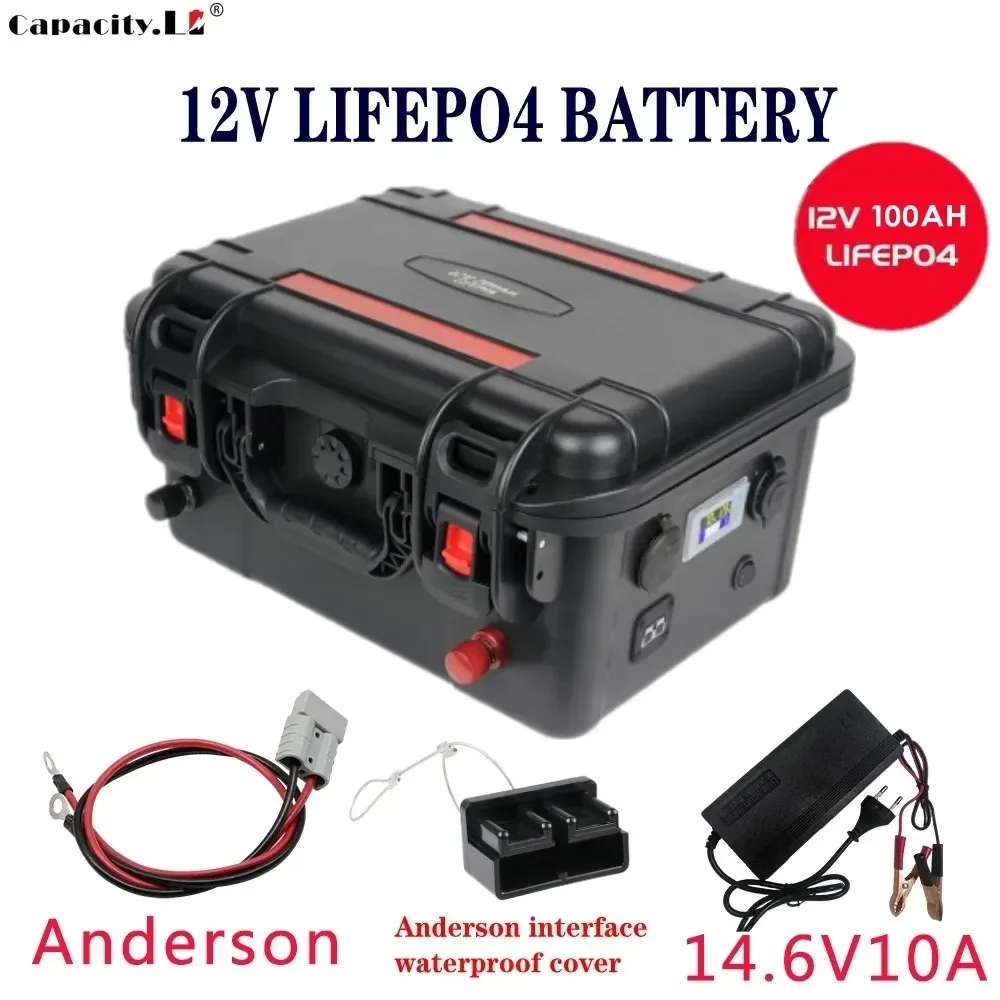 12.8V Packs with BMS Portabl Power Station 300Ah For Outdoor Work Party Camping Fishing 100Ah/150Ah/200Ah/300Ah LiFePO4 Battery