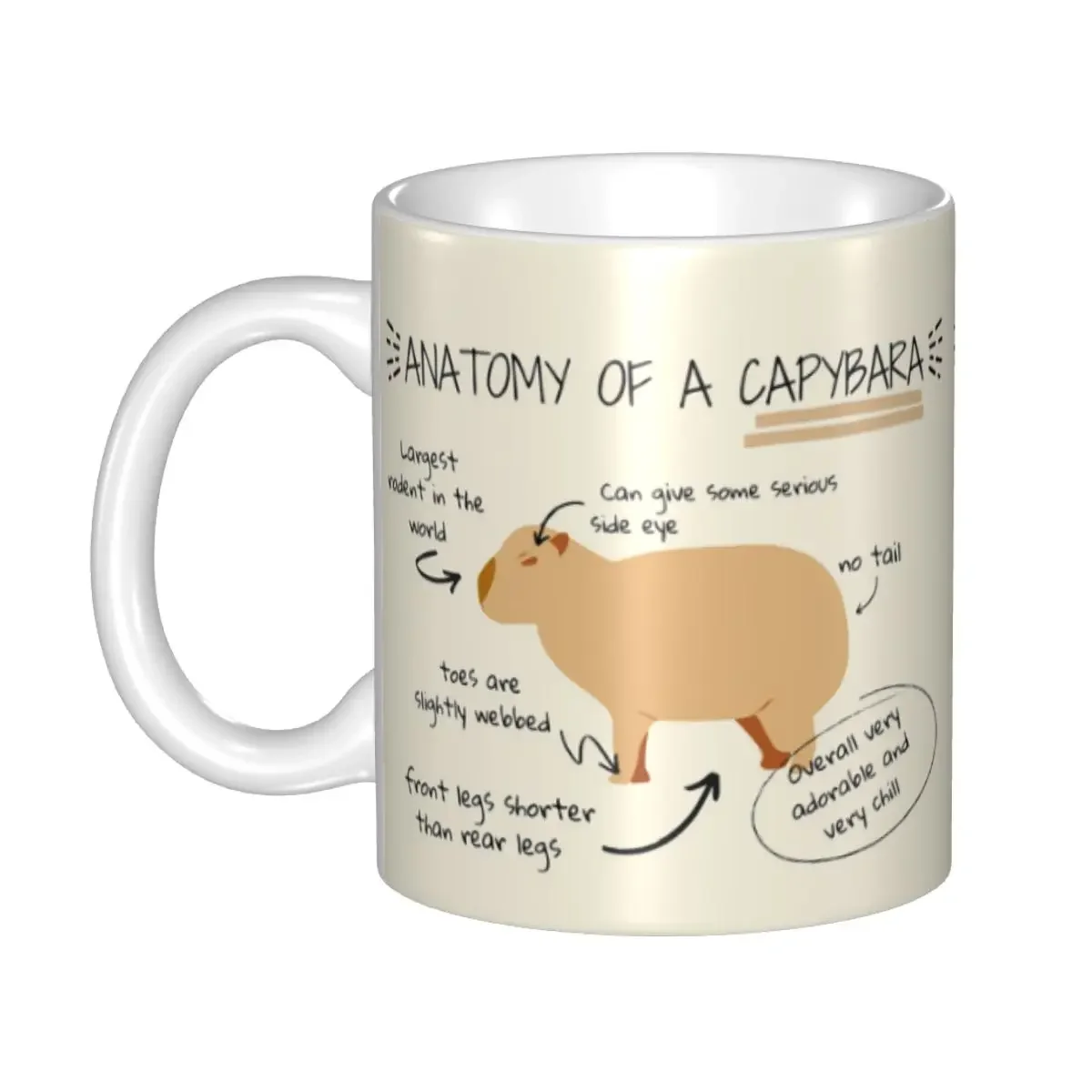 Personalized Capybara Try to Eat Mug, Ceramic Milk Tea Coffee Cups, DIY