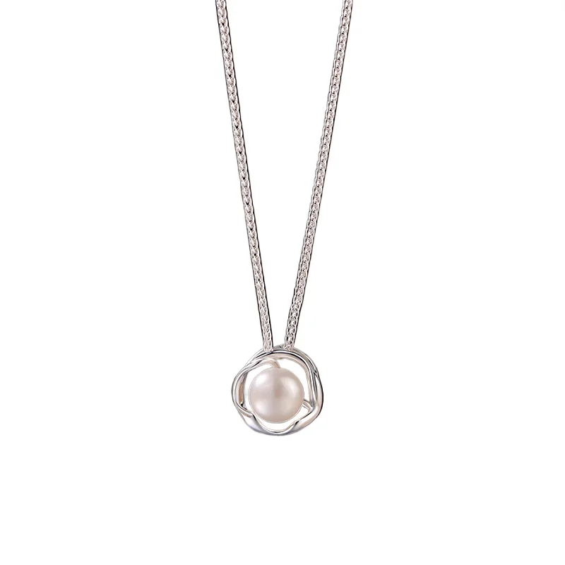 

999 silver natural pearl neck chain light luxury necklace new popular high-end collarbone chain women