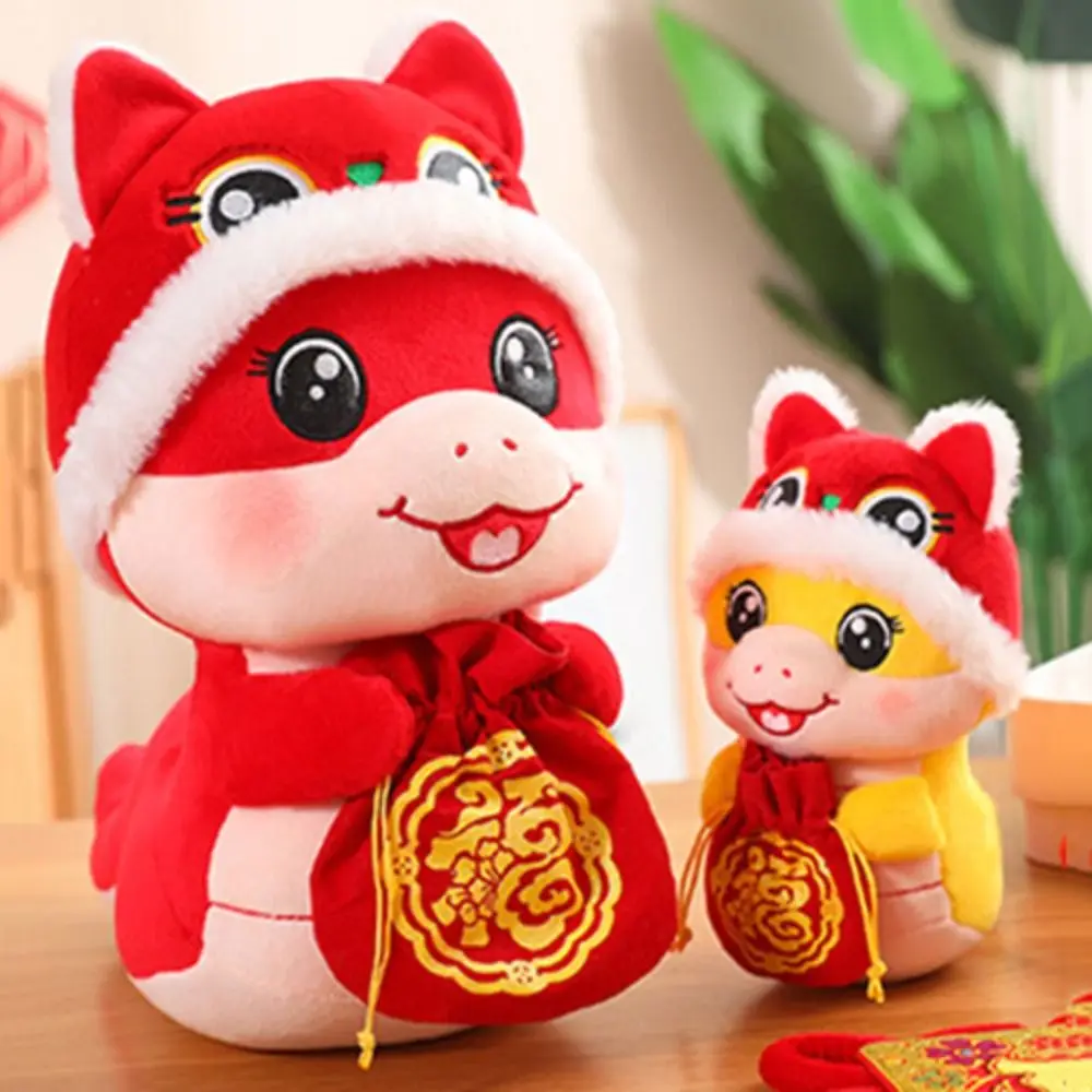 

Happy New Year Snake Year Plush Toy Good Luck Chinese Style Wealth Snake Year Mascot Toy Soft Red Lucky Snake Doll Plush