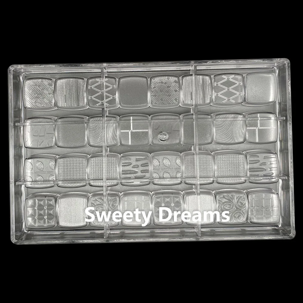 16 Styles Square Polycarbonate Chocolate Mold  Sweets BonBon Cake Chocolates Bar Moulds Form Baking Pastry Confectionery Tools