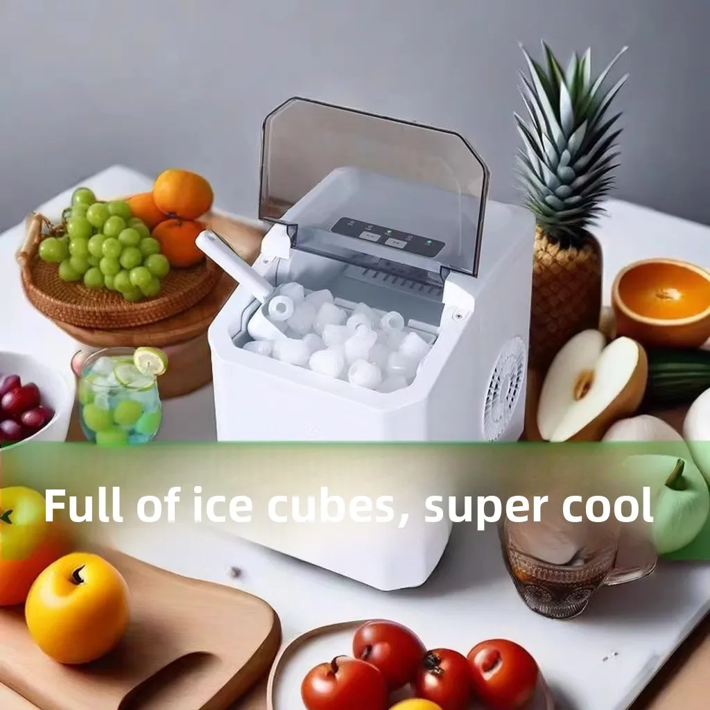 

1.3L Small ice maker, household mini block ice, dormitory desktop portable, fully automatic intelligent bullet ice making