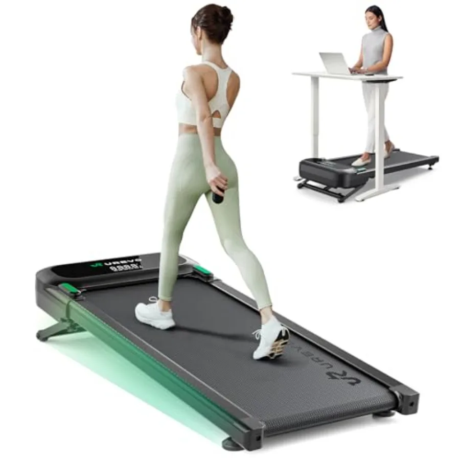Auto Incline 12 Walking Pad for home office use, aluminum alloy frame, black, ultra-quiet motor and compact foldable design