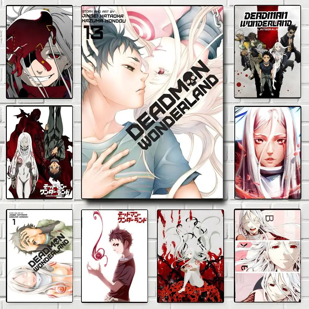 Anime Deadman Wonderland Poster Self-adhesive Art Waterproof Paper Sticker Coffee House Bar Room Wall Decor
