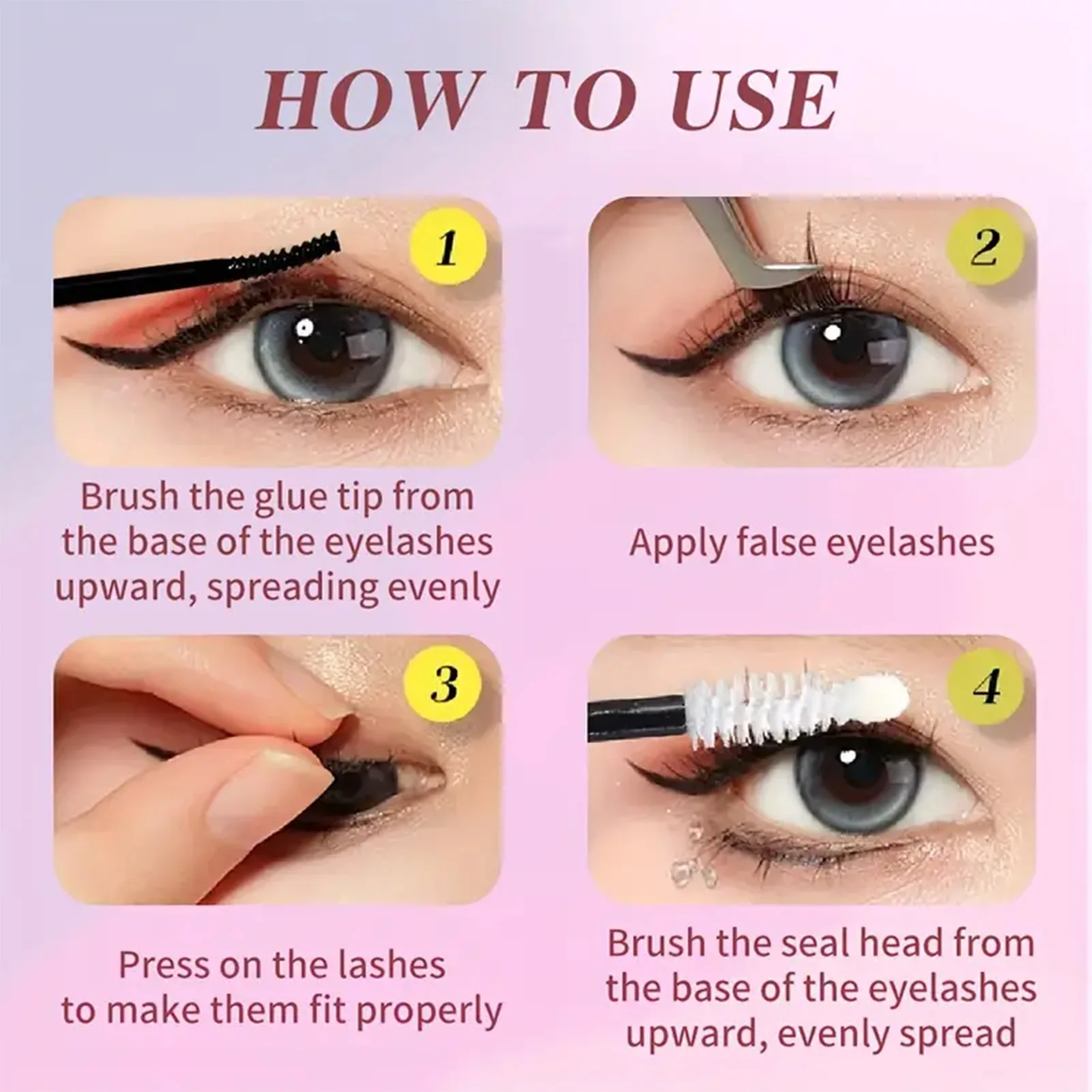 Lash glue, remover, and application tools