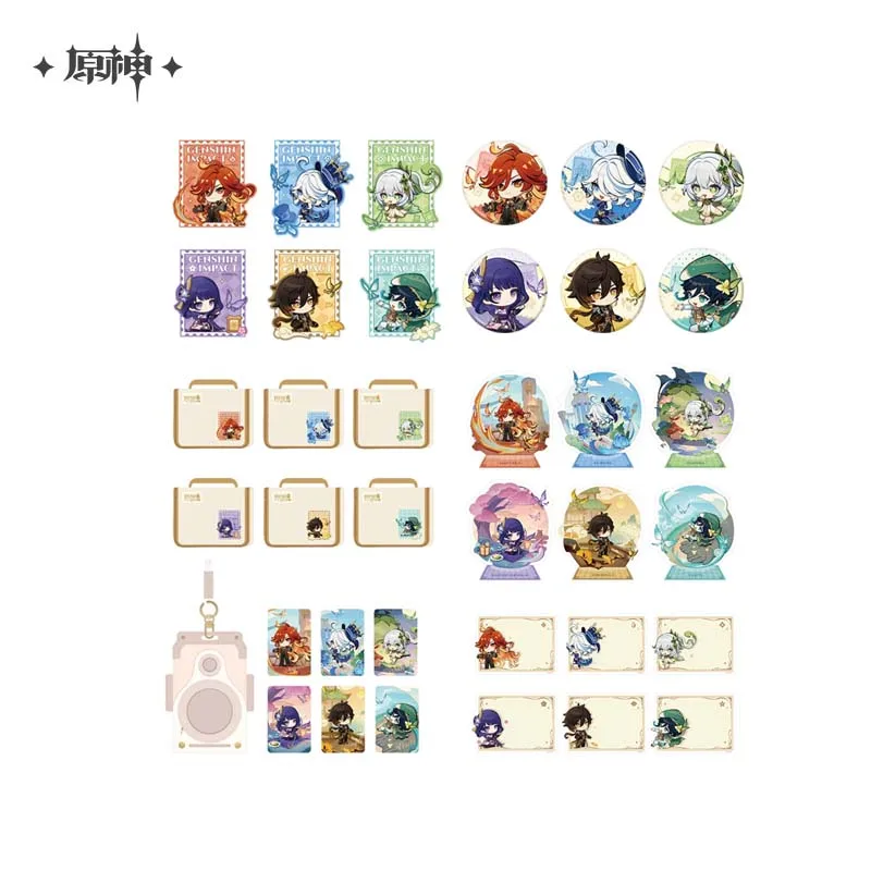 

Официальный товар Sunsyea Genshin Impact miHoYo, оригинальный подлинный значок серии TWTZ Q, акриловая подставка Venti Furina Zhongli