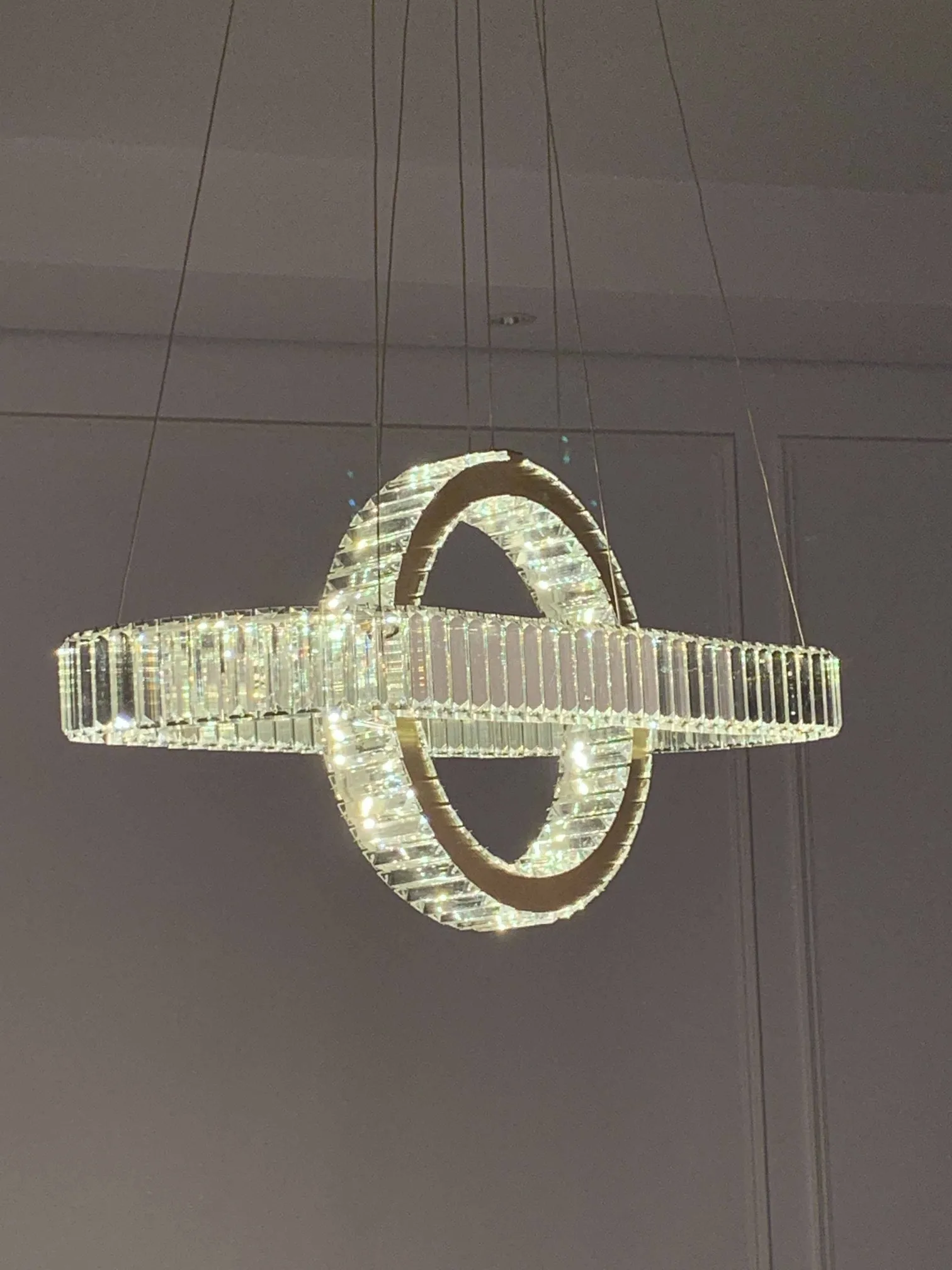 Oval Chrome Gold Steel LED Dimmable Pendant Lights