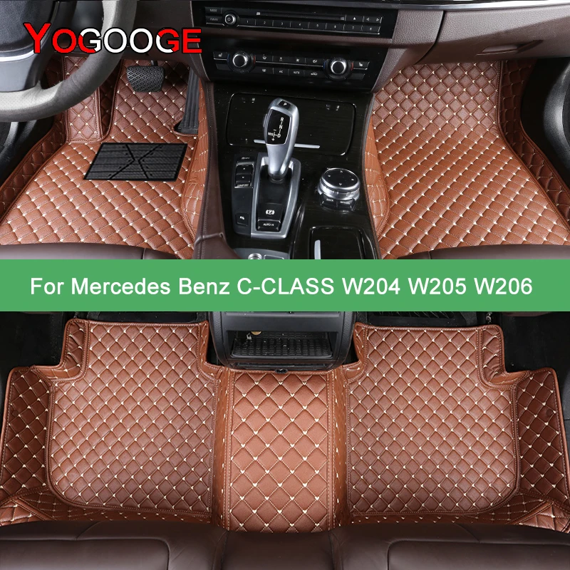 YOGOOGE Custom Car Floor Mats For Mercedes Benz C-CLASS W204 W205 W206 C180-C450 Auto Carpets Foot Coche Accessorie