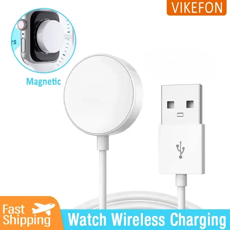 Magnetic Wireless Charger Base For Apple Watch Series 9 8 7 6 Ultra 2 SE Fast Charging Cable Accessories For iWatch 9 8 7 6 5 4