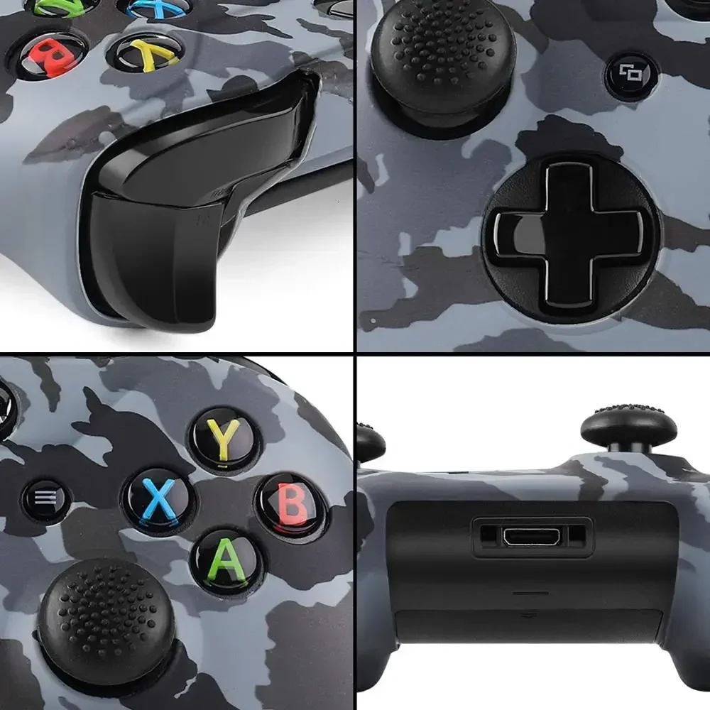 Custodia protettiva in Silicone ZOMTOP per XBox One X S Controller Protector stampa a trasferimento d'acqua Camouflage Cover grip Caps