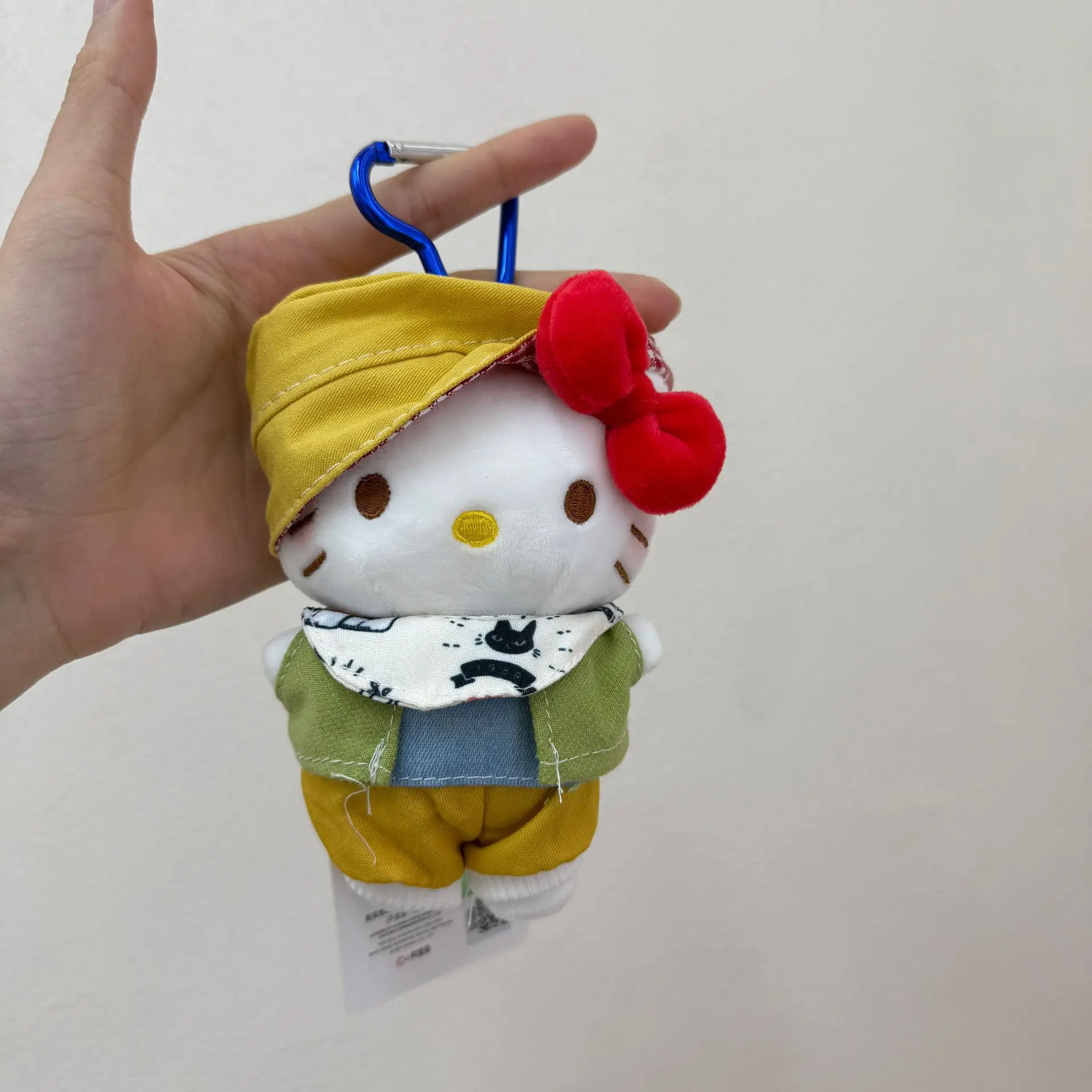 Hello Kitty Plush Doll Pendant Cute Gradient Blue Fluffy Toys Keychain Girl Backpack Zipper Decoration Gift