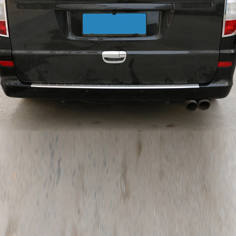 For Mercedes-Benz Viano V-Class W639 2008-2013 Stainless Rear Trunk Outer Bumper Plate Protector Guard Cover Car Accessories