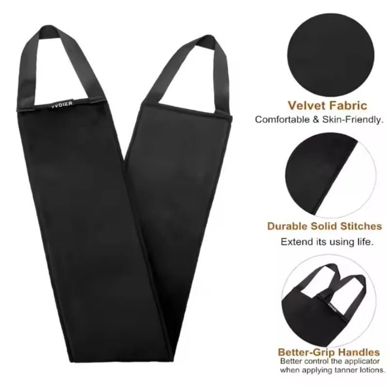 Gant autobronzant – Sans traces, lavable et réversible pour le visage/corps, solution de bronzage domestique confortable, noir, sans alcool