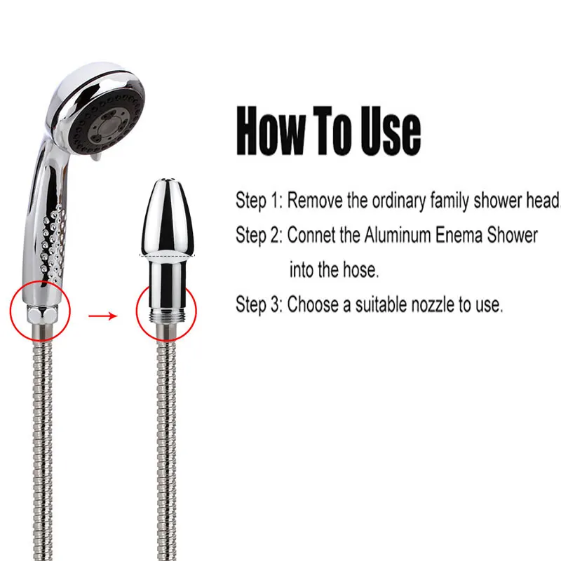 Enema Shower Head Shower Bidet Mixer Tap Head Anal Toilet Anus Cleaning Wash Douche Portable Enema Douche Bidet Shower