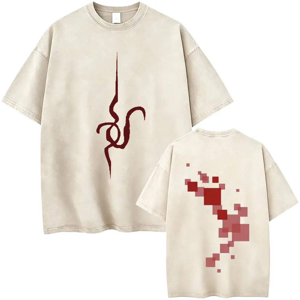 Gewaschene Vintage Anime Danganronpa Moms Against Nagito Komaeda Grafik-T-Shirts für Herren, Manga Lustige Übergroße Kurzarm-T-Shirts – Detail 3