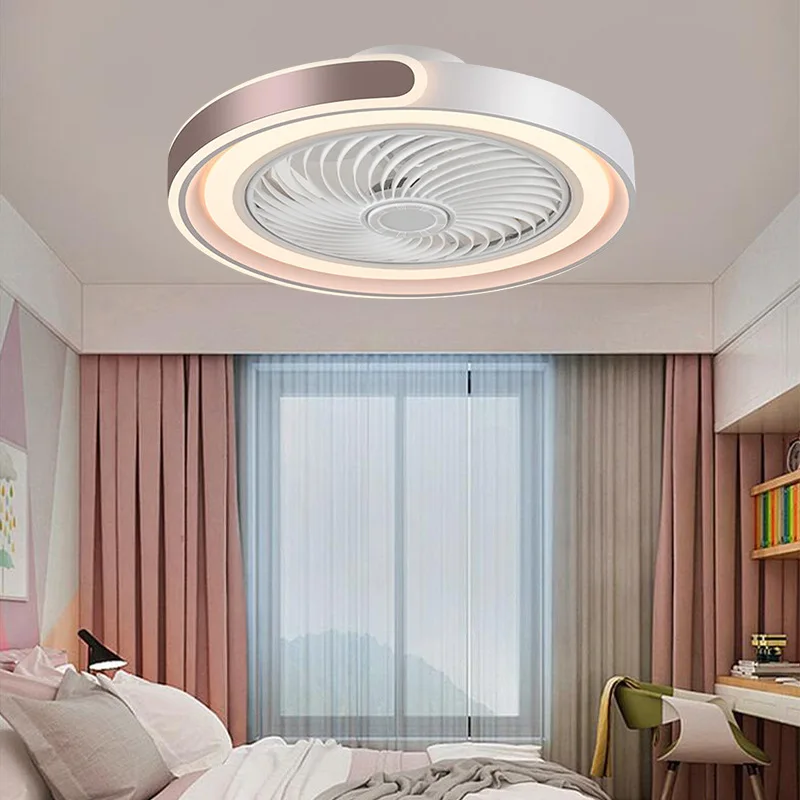 New smart fan light living room bedroom Dining quiet study eye protection Invisible blades reversible durable LED ceiling light