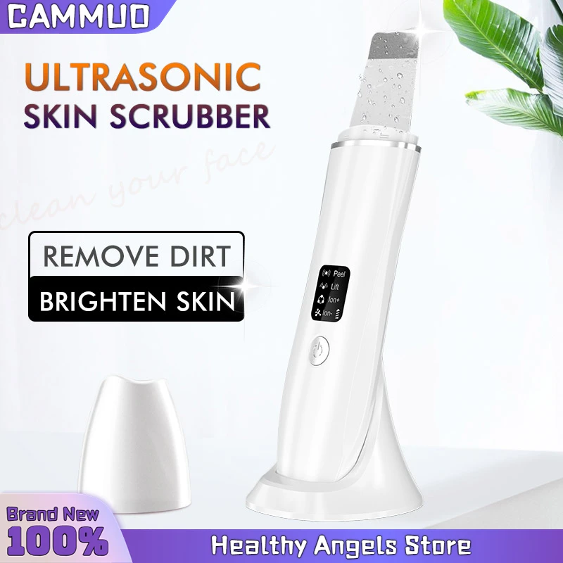 Ultrasone Gezichtsscrubber Gezichtspeeling Huid Scrubber Diepe Gezichtsreiniging Spatel Acne Porie Ultrasone Scrubber Gezichtsreiniger