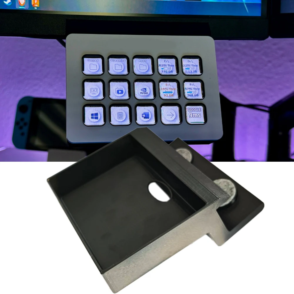 

For Stream Deck MK2 Mount Under Monitor, 3D Printed Clamp Stand for Stream Deck MK2, Monitor Mount Accessories Saves Desk Space
