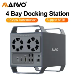 MAIWO 4 Bays Mini aluminiowy dysk twardy HDD stacja dokująca SATA do USB C dla 3.5 cala HDD/SSD zewnętrzna skrzynka napędowa SATA z HDMI