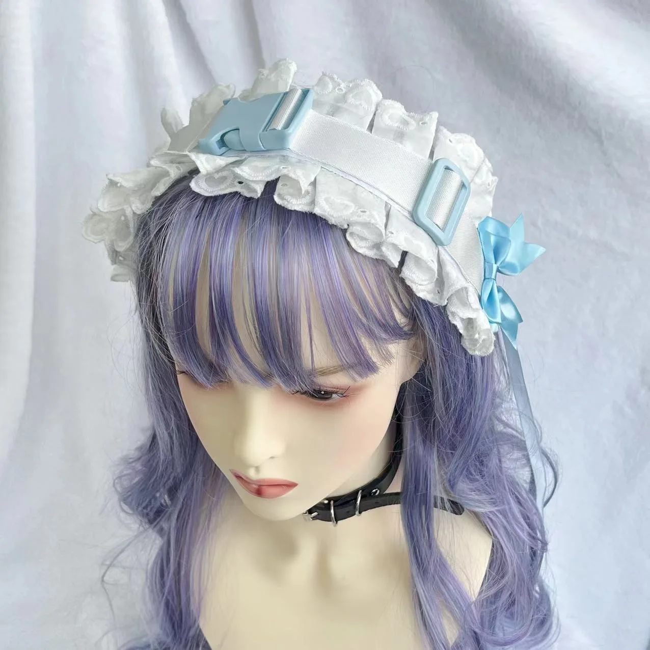 Y2K Girl Harajuku Gothic Lolita Subculture Water Color Hair Accessories Cute Sweet Girl Women's Lace Bow Hairband