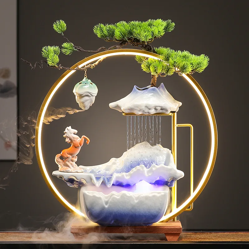 Rockery ceramic environmentally friendly humidifier New China fountain design flowing water characteristic life garden