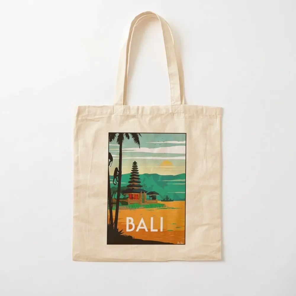 BALI : Vintage Travel and Tourism Advertising Print Tote Bag custom canvas bag free delivery bags bags for women Tote Bag