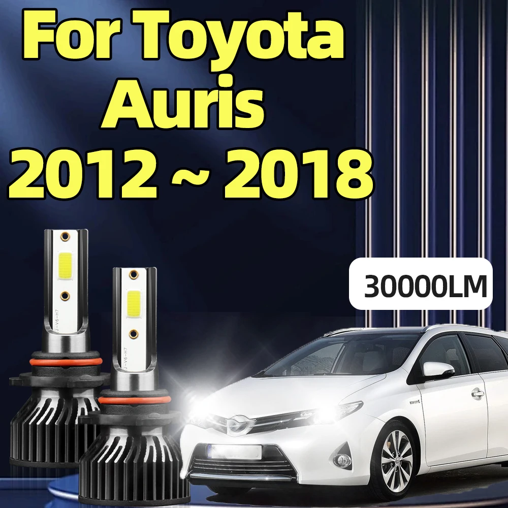 LED Headlights 180W 9012 HIR2 Auto Bulbs 6000K Car Lights with Fan Cooling For Toyota  Auris  2012 2013 2014 2015 2016 2017 2018