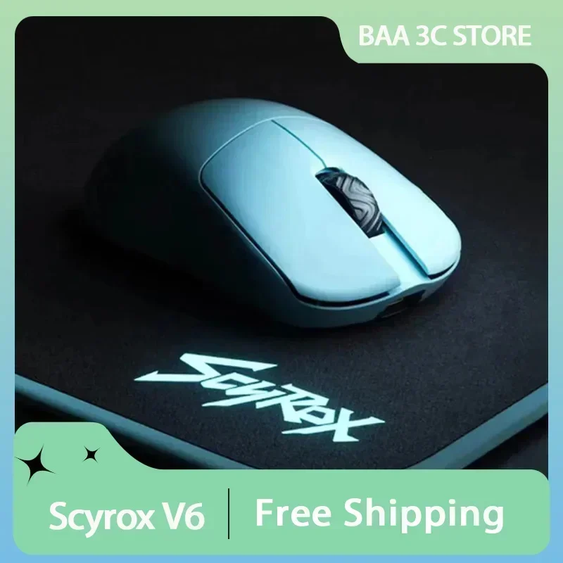 Scyrox V6 Gaming Mouse Wireless Lightweight Pixart3950 8k Low Latency Mice Customized Ergonomic Mouse Game Office Accessories