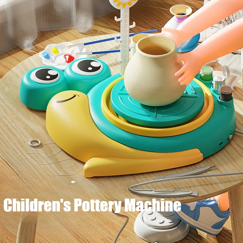 Children's Handmade Toys Electric Clay Machine Clay Turntable Soft Clay Non Fired Pottery Embryo Pulling Machine Puzzle Toy Gift