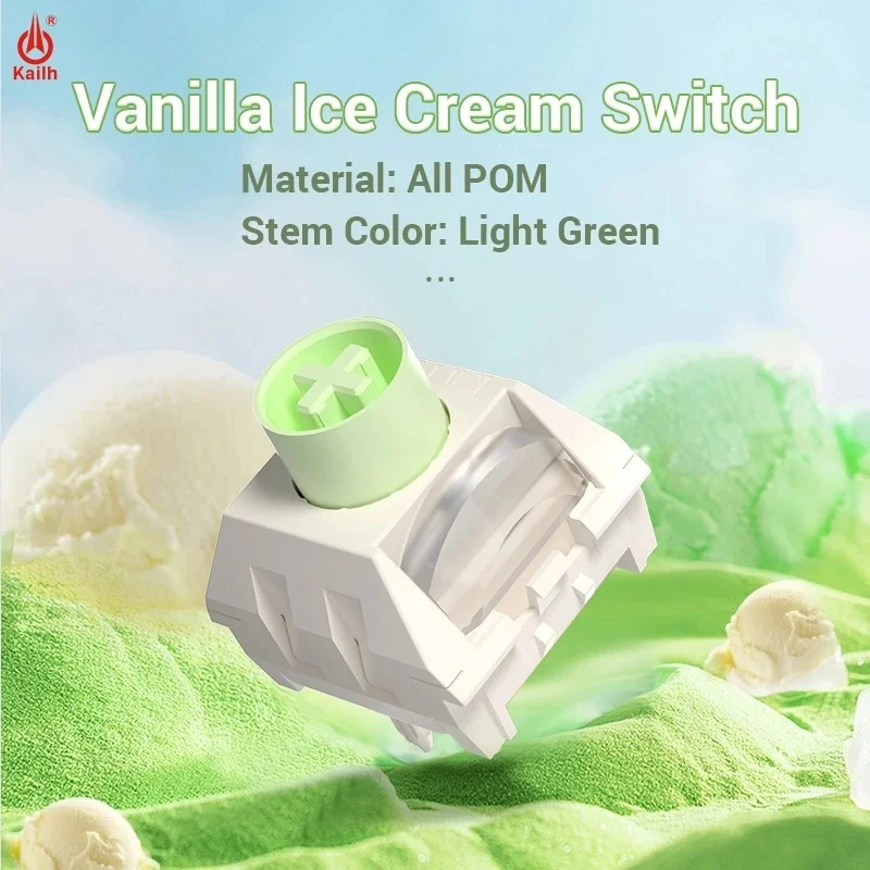 1/3/5pcs Kailh Box Vanilla Ice Cream Mechanical Keyboard Switch 5Pins Linear Switches 38g Factory Lubrication Rapid Silver