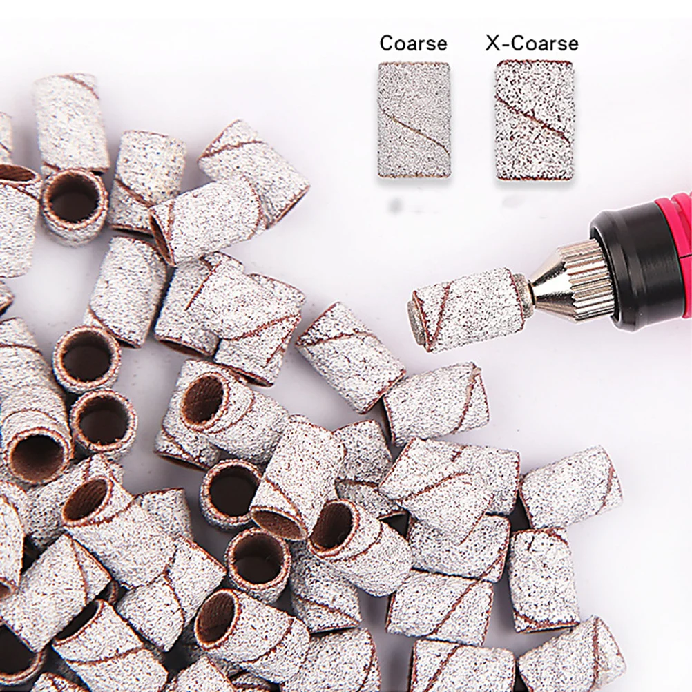 100Pcs Sanding Ring Nail Accessories Electric Drill Bits Manicure Pedicure Polisher Sanding Band Nail Polishing Band