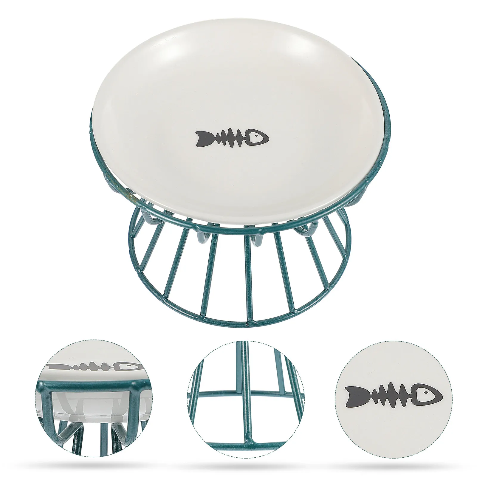 

Премиальная керамическая и металлическая миска для кошек на высокой подставке: безопасная, нескользящая, для комфортного кормления котят и щенков