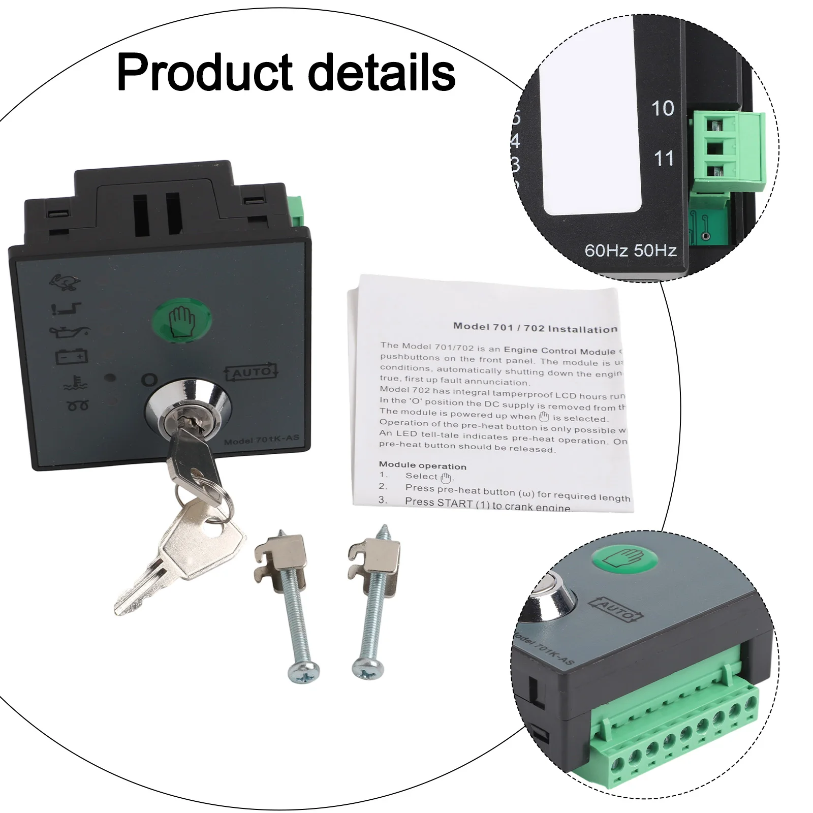 

701KAS Diesel Generator Controller Auto Start Control Panel Designed for Engine Protection and Remote Start on Gensets
