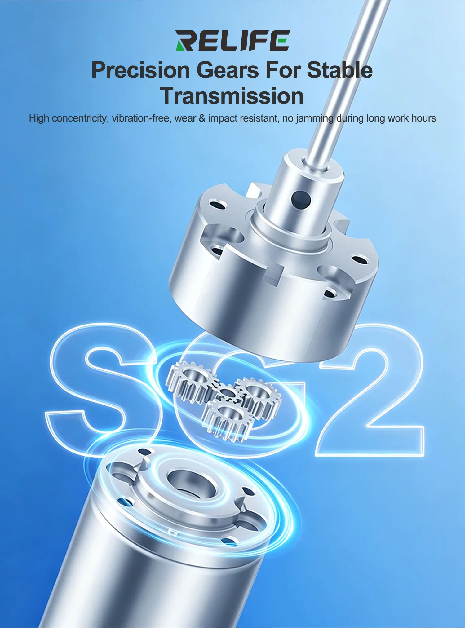 Gear Glue Remover 5 Speed Levels RELIFE SG2 Forward Reverse Rotation Type-C Charging for Phone Glue OCA Glue Removal Tools