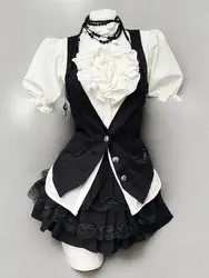 Winter Lolita Y2k New Three Piece Set Women White Blouse+black Shorts+fairy Dress Female Casual Japanese Gothic Retro Suit 2024