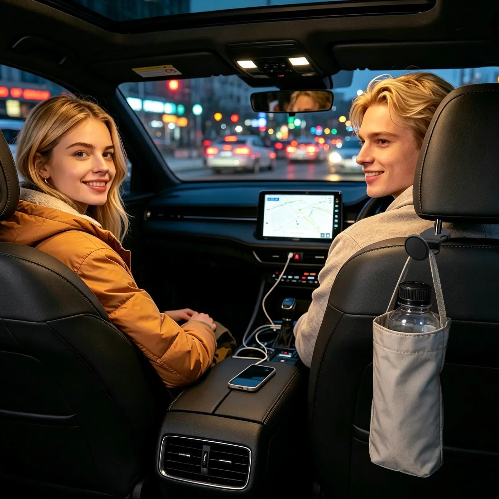 Headrest Hooks For Car Folding Universal Anti-Slip Organizer Car Headrest Hanger For Travel Road Trip Commute Business Outdoor - view 3