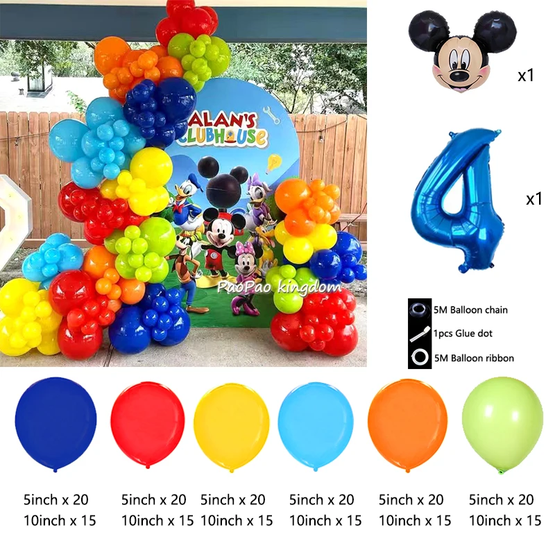 ميكي ميني ماوس بالونات جارلاند قوس عدة عيد ميلاد بالونات اللاتكس ديكور الحفلات Globos فتاة استحمام الطفل الهدايا الإمدادات #5
