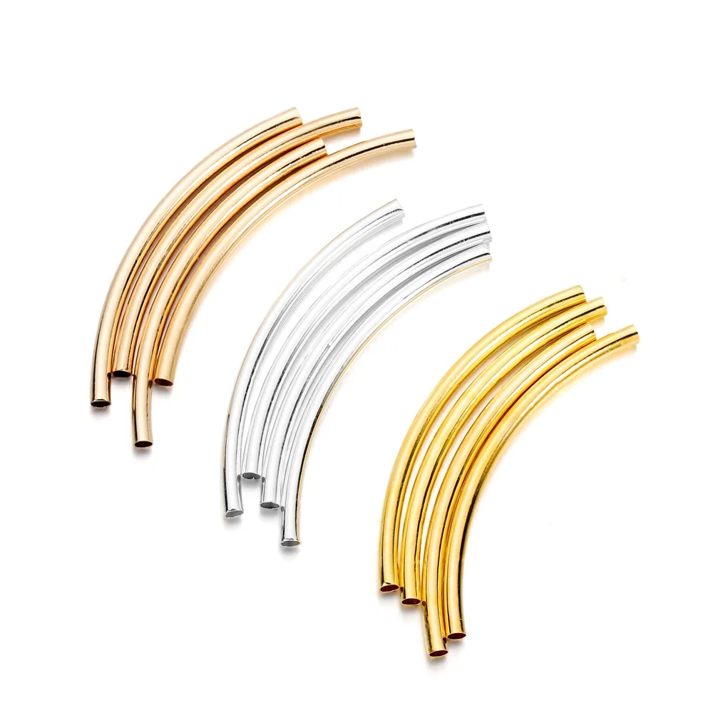 50-100 teile/los 25-30mm Streifen Kupfer Kurve Rohr Spacer Perlen Anschlüsse Für DIY Schmuck Machen Armband halskette Zubehör