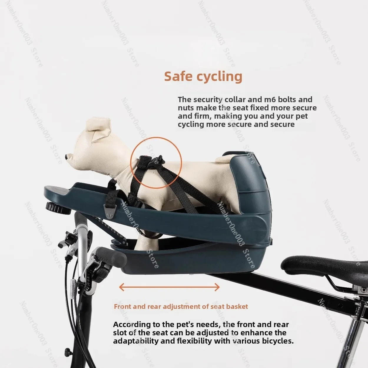 

Pet Safety Seat Small Fabric Foldable Bicycle Accessory