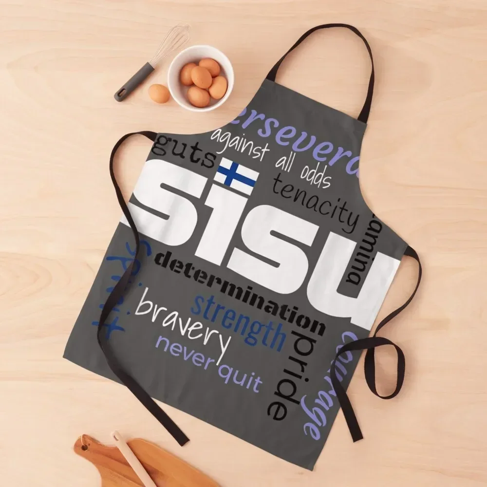 The Meaning of Finnish SISU Definition Novelty Apron household woman Kitchens Men Women's Dresses Manicurists Apron