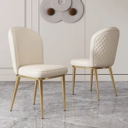 Luxury Accent Dining Chairs White Aesthetic Restaurant Design Chair Chrome Legs Comfortable Chaises Salle Manger Home Furniture