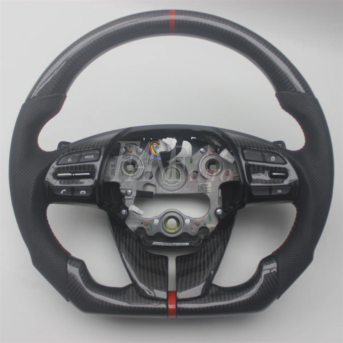 Replacement Real Carbon Fiber Steering Wheel with Leather for Hyundai I30