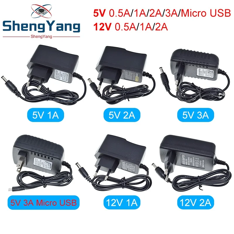 100-240V AC to DC Power Adapter Supply Charger adapter 5V 9V 12V 1A 2A 3A 0.5A EU Plug 5.5mm x 2.5mm Plug Micro USB for Arduino