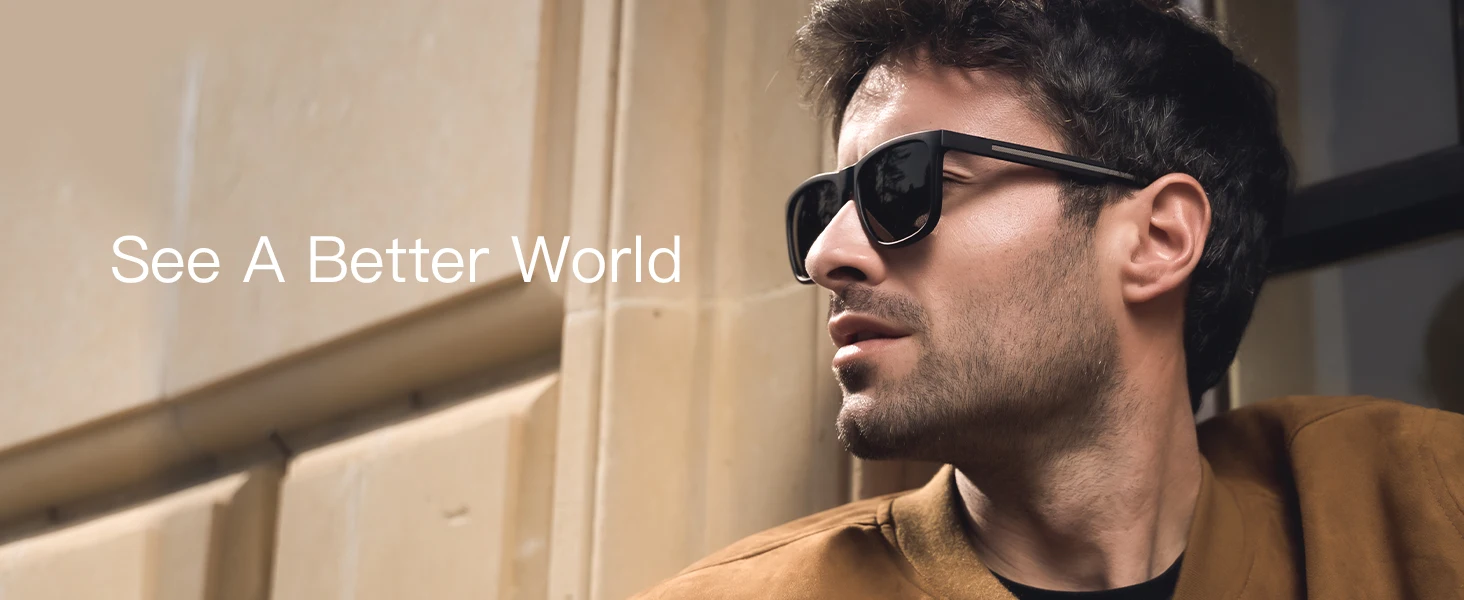 ZENOTTIC UV400-Schutz Nachtsichtbrille Herren Polarisierte Sonnenbrille Leichter TR90-Rahmen Quadratische Herren-Sonnenschutzbrille – Detail 1