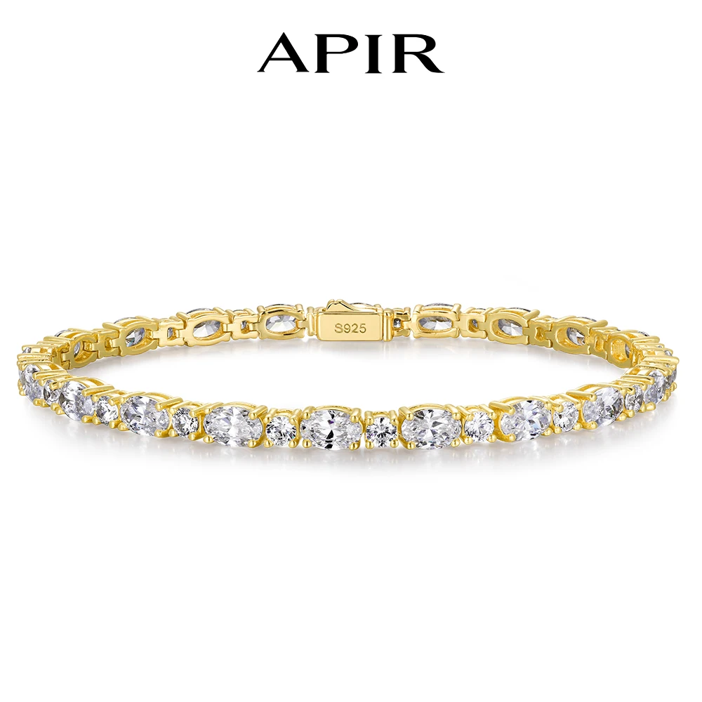 APIR Oval & Round Cut 5A Cubic Zirconia Tennis Bracelet for Women 925 Sterling Silver Daily Stackable Bracelets Fine Jewelry