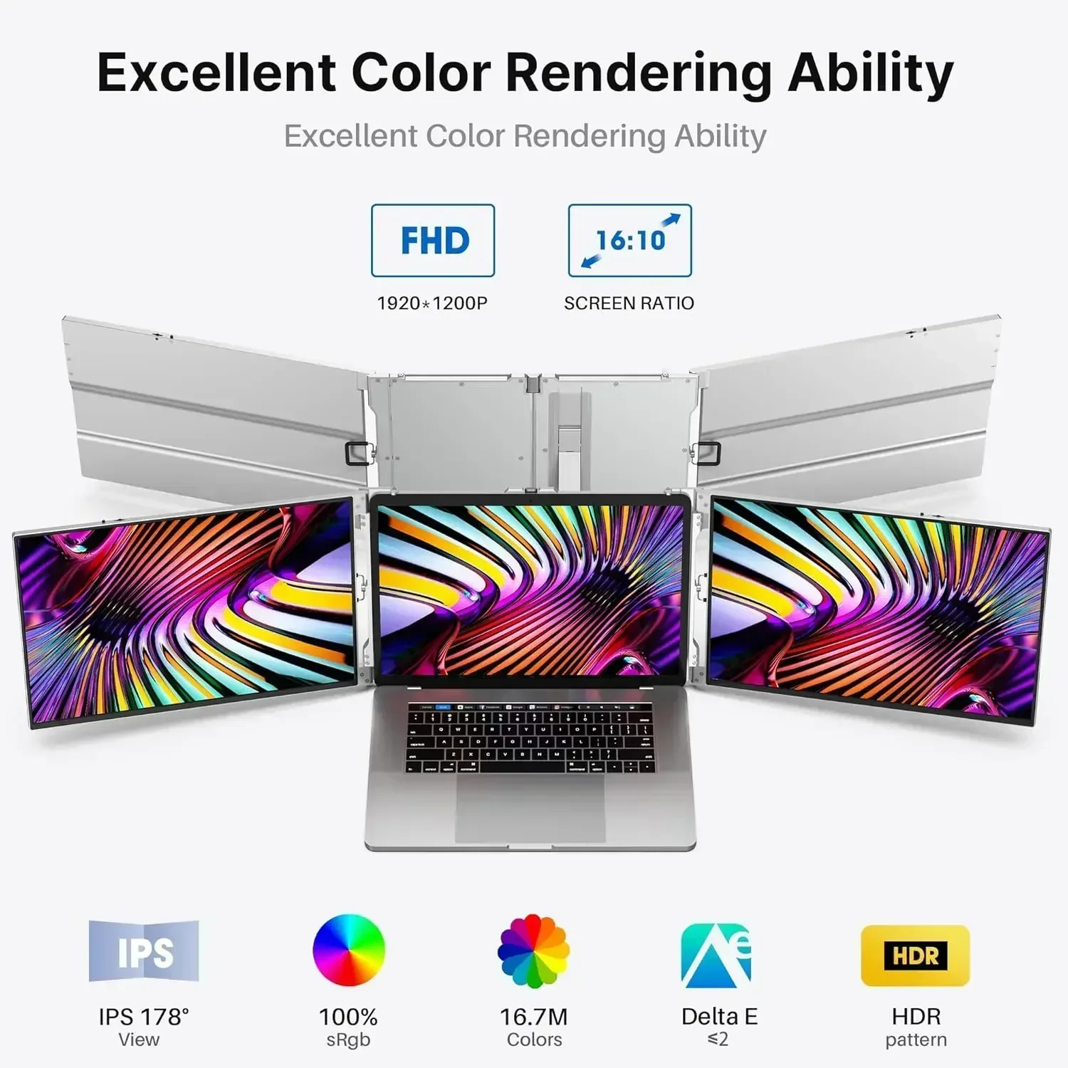 XIANWEI Portable Triple Monitor 14/15 inch Office Double Travel Dual Gaming Folding Extended Display Screen For Laptop Extension