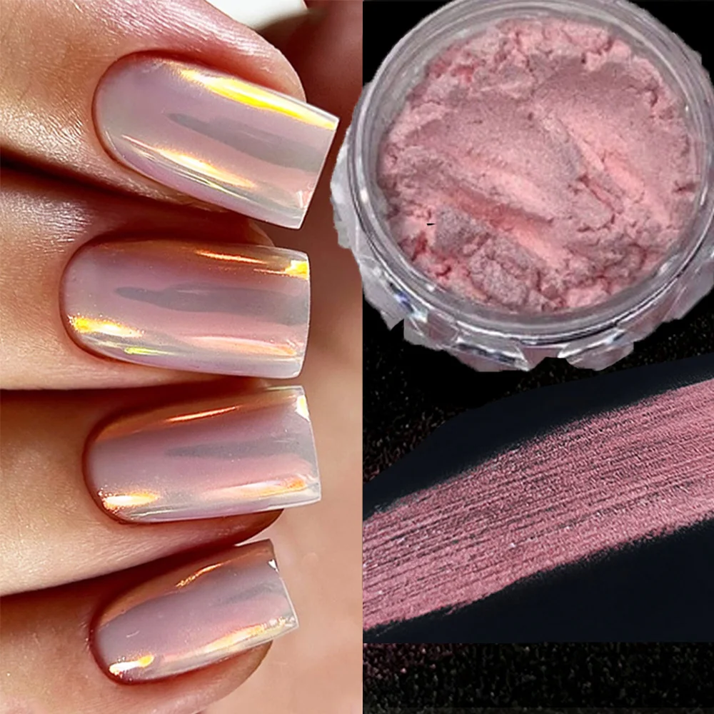 

2-3 Jars Aurora Pearl Pink Nail Glitter Powder Moonlight Mirror Shell Nail Rubbing Powder DIY Manicure Pearl Pigment